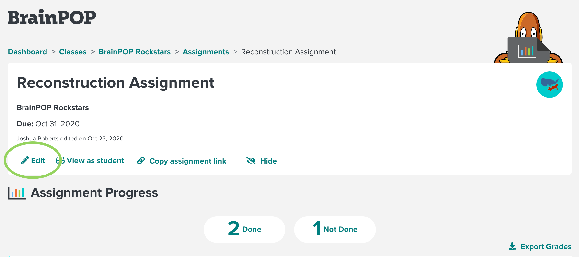 image of the assignment editor